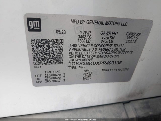 GMC l84 2023 1GKS2BKDXPR403136 Image 9