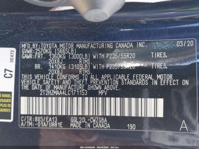 2020 LEXUS RX 350 2T2HZMAA4LC171153 Photo 8