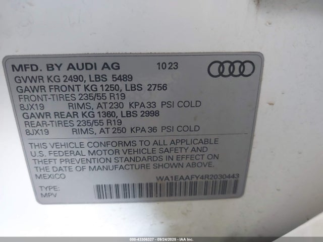 2024 AUDI Q5 WA1EAAFY4R2030443 Photo 8