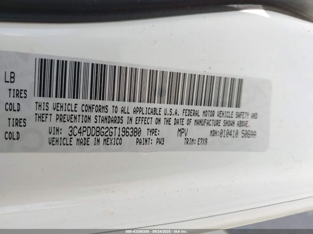 Dodge 2016 2016 3C4PDDBG2GT196380 Image 9
