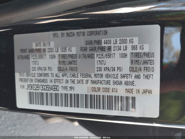 Mazda py 2016 JM3KE2BY3G0684990 Image 9