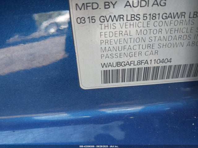 2015 AUDI S4 WAUBGAFL8FA110404 Photo 8