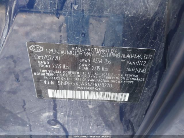 2021 HYUNDAI SONATA 5NPEG4JA9MH078270 Photo 8