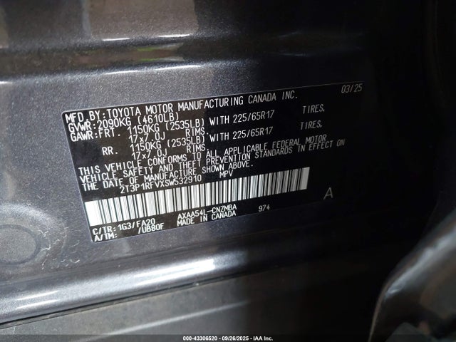 Toyota a25a-fks 2025 2T3P1RFVXSW532910 Image 9