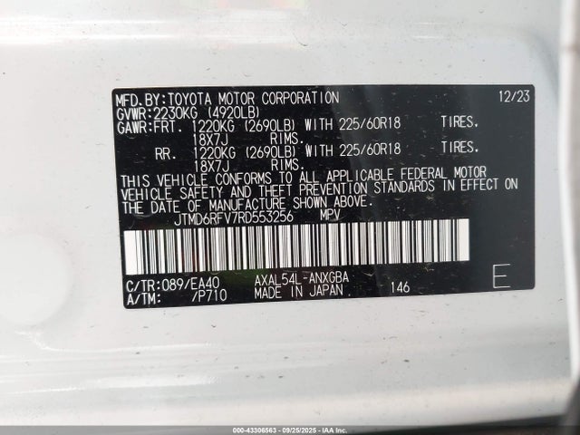 Toyota a25a-fxs 2024 JTMD6RFV7RD553256 Image 9