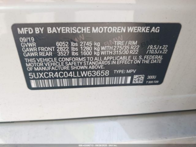 2020 BMW X5 5UXCR4C04LLW63658 Photo 8
