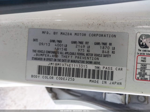 JM1BM1V74E1113315 Mazda pe