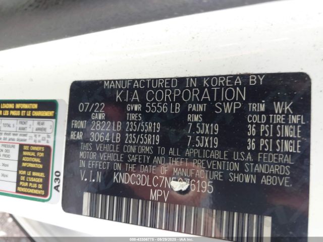 2022 KIA EV6 KNDC3DLC7N5076195 Photo 8