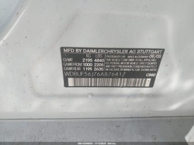 2006 MERCEDES-BENZ E 350 WDBUF56J76A876417 Photo 8