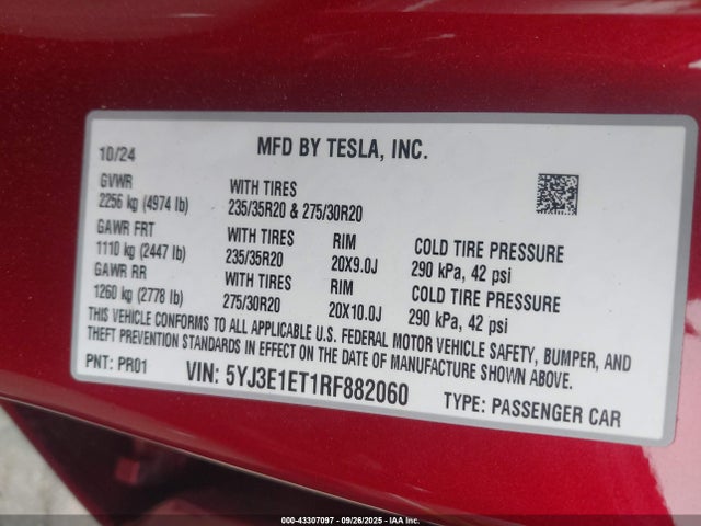2024 TESLA MODEL 3 5YJ3E1ET1RF882060 Photo 8