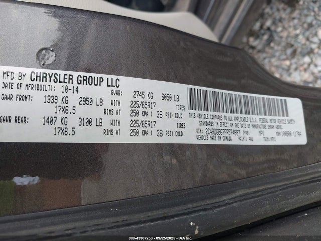 Dodge Grand Caravan 2015 2C4RDGBG7FR574687 Image 9