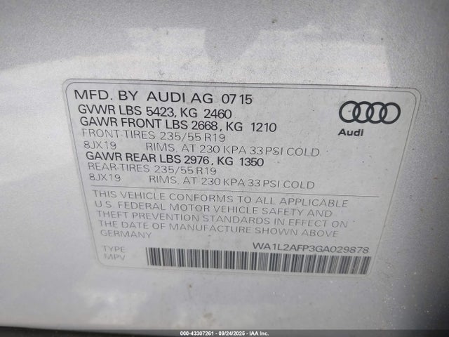 2016 AUDI Q5 WA1L2AFP3GA029878 Photo 8
