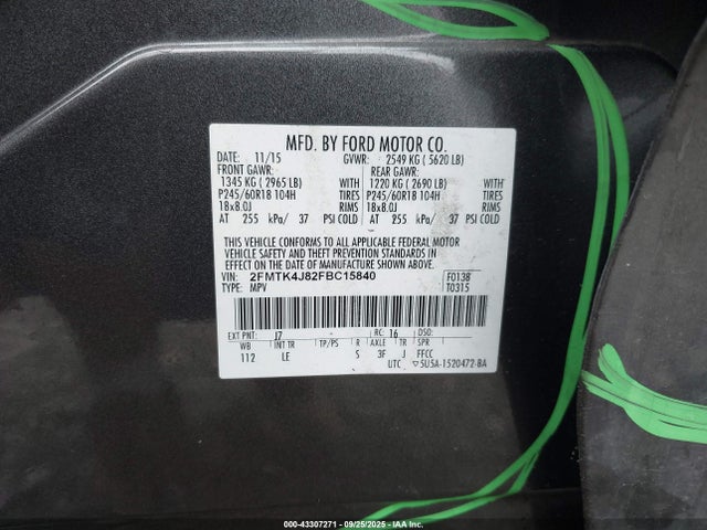 Ford 2015 2015 2FMTK4J82FBC15840 Image 9