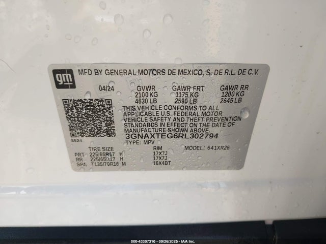 Chevrolet lsd 2024 3GNAXTEG6RL302794 Image 9