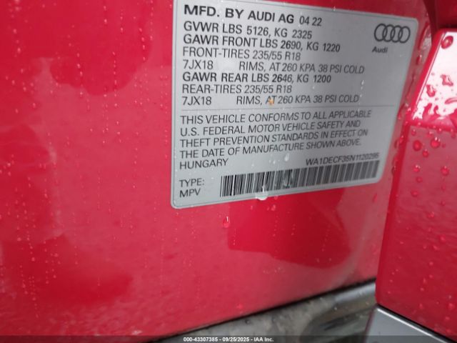 2022 AUDI Q3 WA1DECF35N1120295 Photo 8