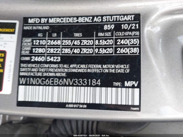 2022 MERCEDES-BENZ AMG GLC 43 W1N0G6EB6NV333184 Photo 8