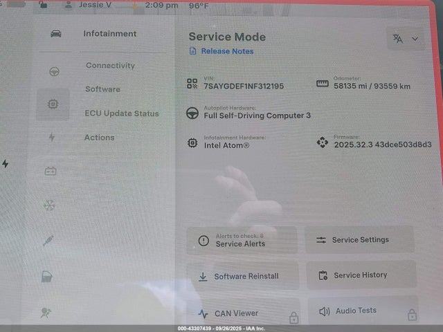 2022 TESLA MODEL Y 7SAYGDEF1NF312195 Photo 6