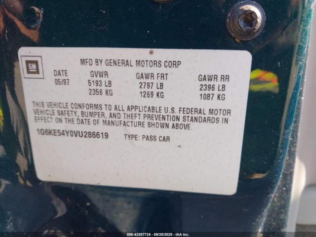 1997 CADILLAC DEVILLE 1G6KE54Y0VU286619 Photo 8