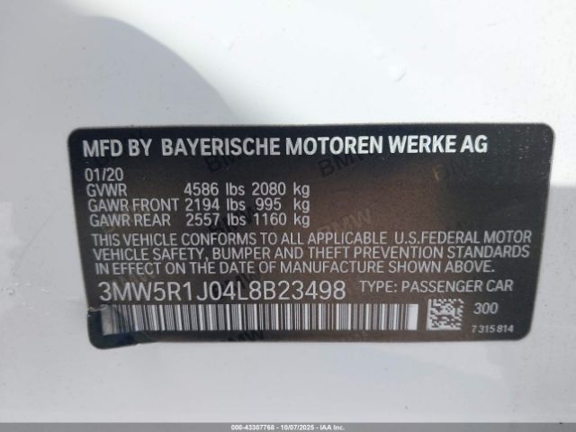 2020 BMW 330I 3MW5R1J04L8B23498 Photo 8
