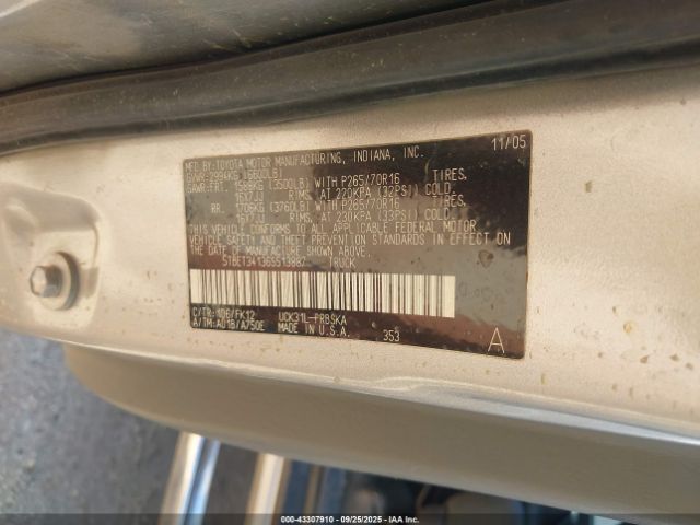 2006 TOYOTA TUNDRA 5TBET34136S513887 Photo 8