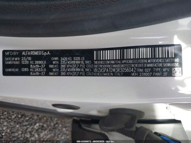 2024 ALFA ROMEO TONALE ZASPATDW3R3056042 Photo 8