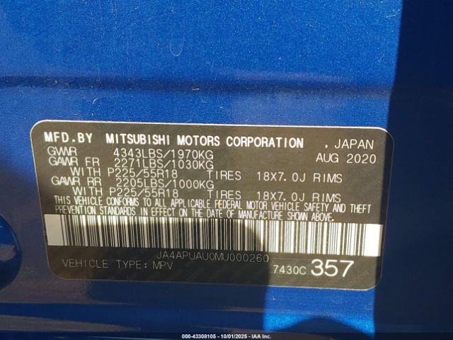 2021 MITSUBISHI OUTLANDER SPORT JA4APUAU0MU000260 Photo 8