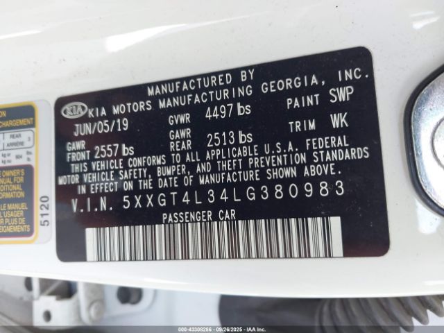 2020 KIA OPTIMA 5XXGT4L34LG380983 Photo 8