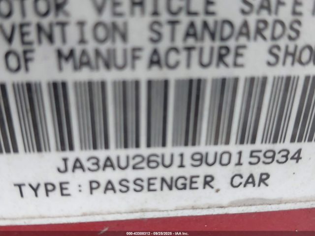 2009 MITSUBISHI LANCER JA3AU26U19U015934 Photo 8