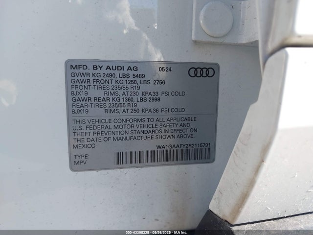 2024 AUDI Q5 WA1GAAFY2R2115791 Photo 8