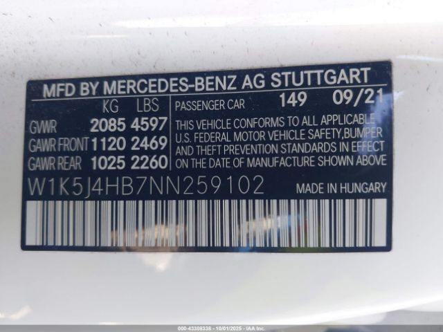 2022 MERCEDES-BENZ CLA 250 COUPE W1K5J4HB7NN259102 Photo 8