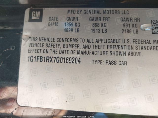 2016 CHEVROLET CAMARO 1G1FB1RX7G0169204 Photo 8