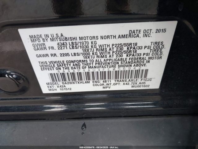 2015 MITSUBISHI OUTLANDER SPORT 4A4AP4AU4FE056942 Photo 8