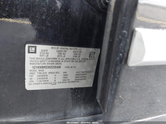 2017 CADILLAC XT5 1GYKNBRS3HZ205498 Photo 8