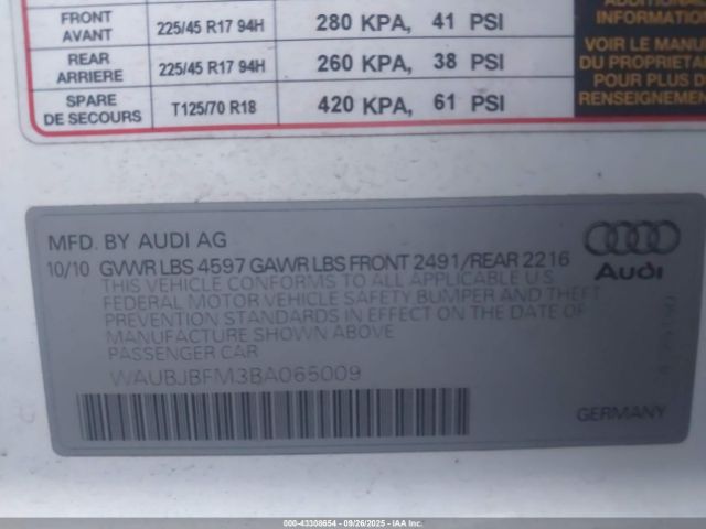 2011 AUDI A3 WAUBJBFM3BA065009 Photo 8