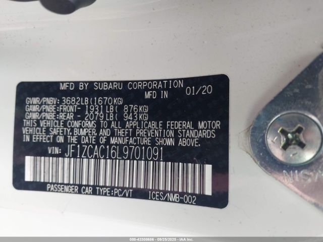 2020 SUBARU BRZ JF1ZCAC16L9701091 Photo 8