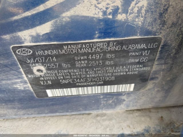 2015 HYUNDAI SONATA 5NPE34AF3FH031908 Photo 8