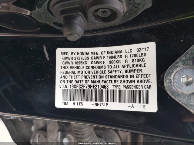 19XFC2F79HE219463 Honda k20c2