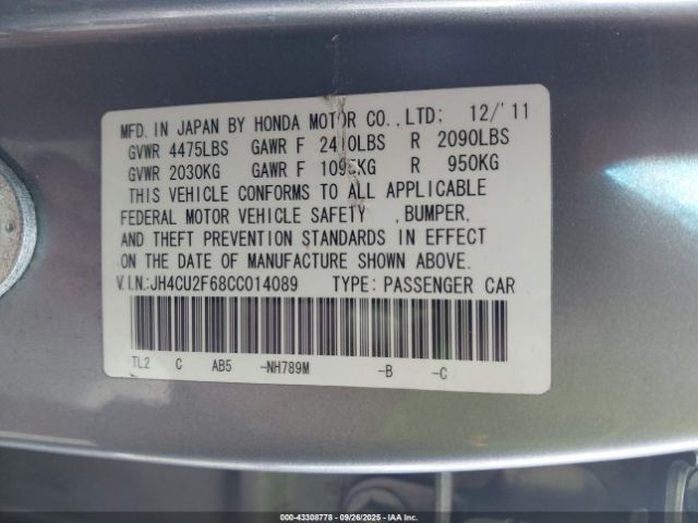 2012 ACURA TSX JH4CU2F68CC014089 Photo 8