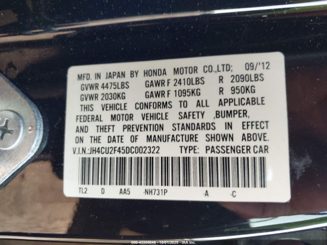 2013 ACURA TSX JH4CU2F45DC002322 Photo 8