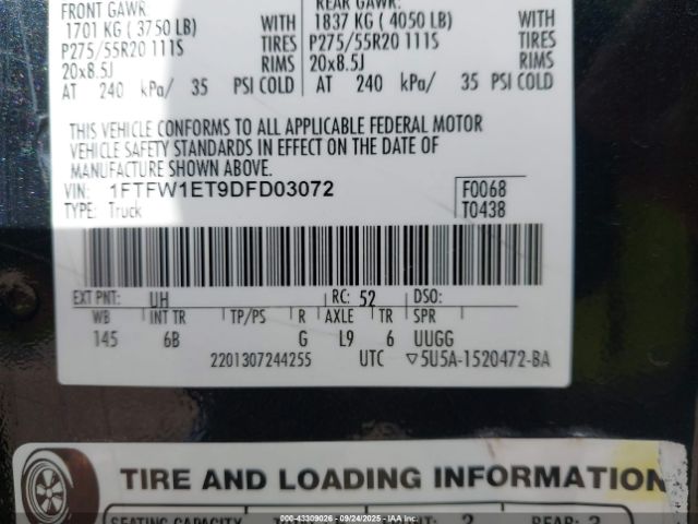 2013 FORD F-150 1FTFW1ET9DFD03072 Photo 8