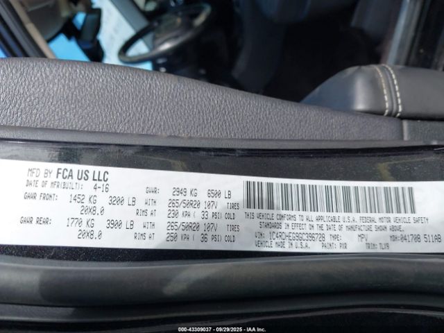 2016 DODGE DURANGO 1C4RDHEG9GC396728 Photo 8