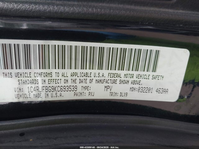 1C4RJFBG9KC693539 Jeep 2019