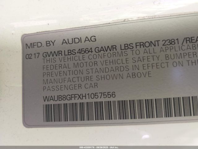 2017 AUDI A3 WAUB8GFFXH1057556 Photo 8