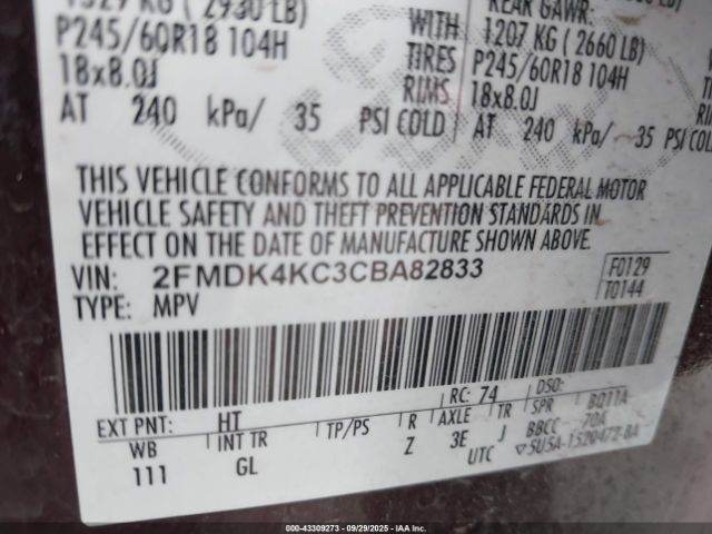 2012 FORD EDGE 2FMDK4KC3CBA82833 Photo 8