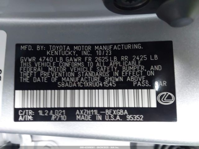 2024 LEXUS ES 300H 58ADA1C1XRU041545 Photo 8