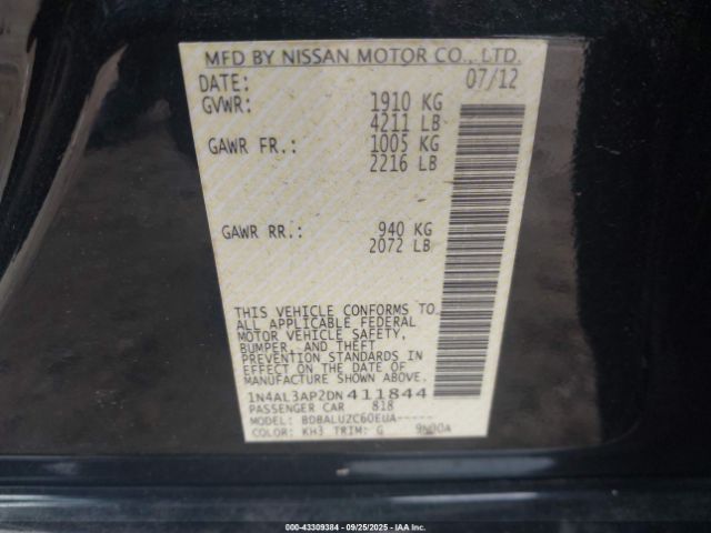 2013 NISSAN ALTIMA 1N4AL3AP2DN411844 Photo 8