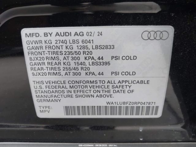 2024 AUDI Q4 E-TRON WA1LUBFZ0RP047871 Photo 8