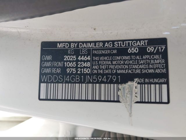 2018 MERCEDES-BENZ CLA 250 WDDSJ4GB1JN594791 Photo 8