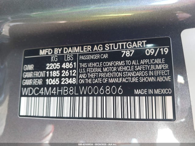 2020 MERCEDES-BENZ GLB 250 WDC4M4HB8LW006806 Photo 8