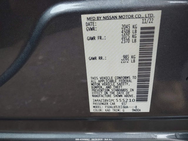 Nissan 2023 2023 1N4AZ1BV1PC555210 Image 9